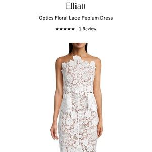 Elliatt “The Times” dress in Ivory. White floral midi dress bridal